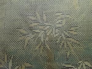 アンティーク　竹模様織出し本場泥大島紬着物